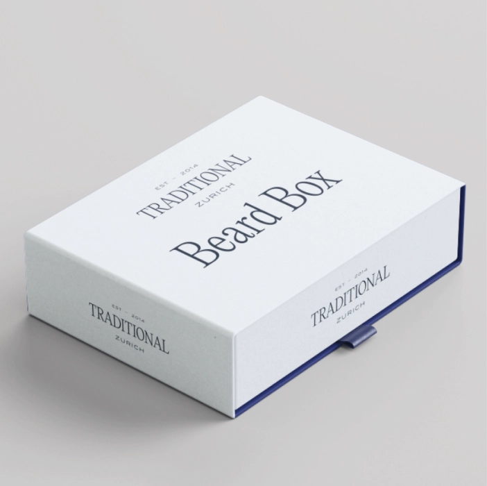 Traditional Zurich Beard Box packaging – a complete men’s grooming set for a polished and well-groomed beard.