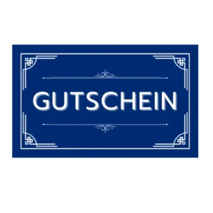 Traditional Zurich gift voucher with blue and white design, offering premium grooming and beard care products for men.